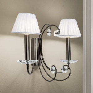 Aplica de perete stil clasic cu cristal K9 ARIANE2L nickel inchis 156415 universul-luminii.ro