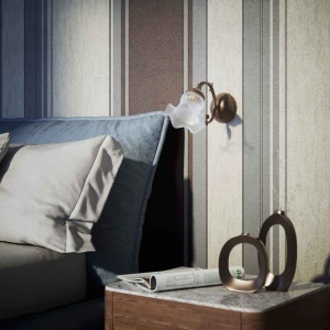 Aplica de perete stil clasic italian din alama si sticla Ricciolo - Img 4