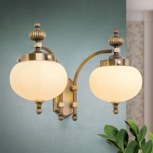 Aplica de perete stil clasic Nostalgie 2L down alama antique/champagne 155745 universul-luminii.ro