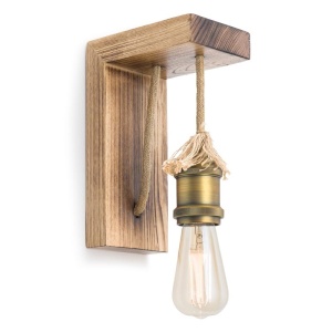 Aplica de perete stil vintage lemn / sfoara / metal antique Bassena 96105 universul-luminii.ro