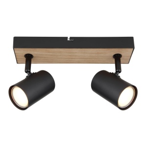 Aplica de perete / tavan 2L design industrial Robby negru, maro 135035 universul-luminii.ro