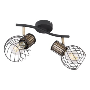 Aplica de perete / tavan cu 2 spoturi design industrial ARGUSTO negru, auriu 114175 universul-luminii.ro