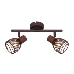 Aplica de perete / tavan cu 2 spoturi design industrial Isabelle ruginiu 114385 universul-luminii.ro