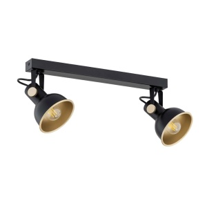 Aplica de perete / tavan cu 2 spoturi directionabile design modern Lenora negru 124925 universul-luminii.ro