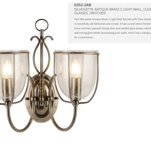 Aplica de perete traditionala stil clasic Silhoutte 2L 6352-2AB SRT 47985 universul-luminii.ro