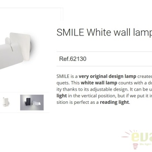 Aplica design modern original SMILE alba 62130 183425 universul-luminii.ro