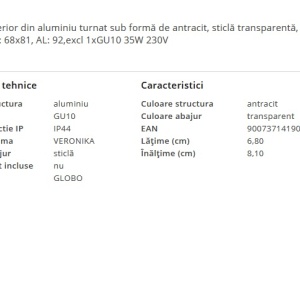 Aplica exterior ambientala moderna lumina jos IP44 VERONIKA 203445 universul-luminii.ro