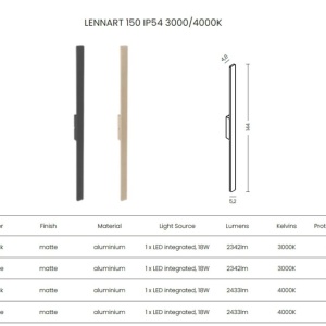 Aplica exterior LED ambientala LENNART 150 IP54 4000K bej - Img 2