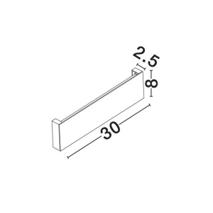 Aplica exterior neagra liniara 30cm IP65 LED METRIC - Img 4