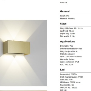 Aplica iluminat exterior ambiental IP54 DAVOS LED 2700K - Img 4