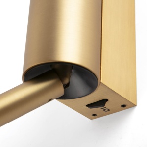 Aplica LED ambientala cu reader directionabil DANTE aurie 5W/3W 2700K - Img 3