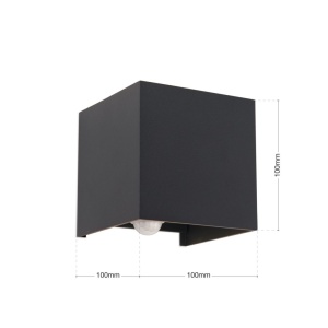 Aplica LED ambientala de exterior cu senzor de miscare IP54 CUBE-S antracit 235845 universul-luminii.ro