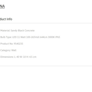 Aplica LED ambientala de exterior IP65 LUNA L-40cm 153085 universul-luminii.ro