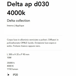 Aplica LED ambientala Delta ap d030 4000k alba 165455 universul-luminii.ro