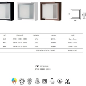 Aplica LED CCT iluminat exterior IP65 CREEK, negru MA-8863 171655 universul-luminii.ro
