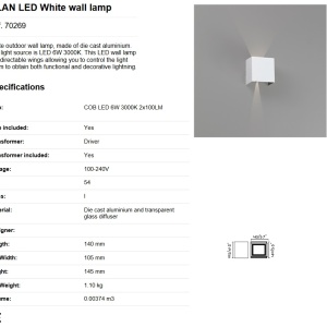 Aplica LED de exterior ambientala design modern IP54 OLAN alba 82485 universul-luminii.ro