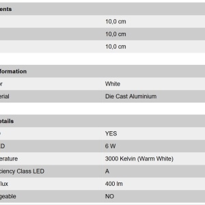 Aplica LED de exterior design modern ambiental IP54 Cube alba 198875 universul-luminii.ro