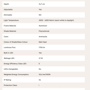 Aplica LED de exterior reglabila IP54 GINGE antracit 235885 universul-luminii.ro