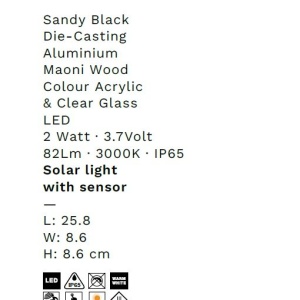 Aplica LED de exterior solara cu senzor de miscare IP65 BROWN 229655 universul-luminii.ro