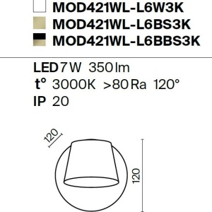 Aplica LED de perete design modern Pixel negru, alama - Img 5