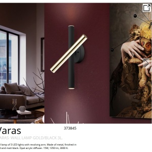 Aplica LED de perete design ultra-modern Varas negru/auriu - Img 5