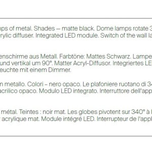 Aplica LED de perete directionabila design modern Fad negru mat 212765 universul-luminii.ro