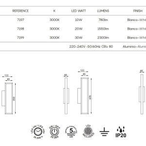 Aplica LED de perete iluminat ambiental DURBAN 10W alba 133685 universul-luminii.ro
