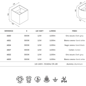 Aplica LED de perete iluminat exterior ambiental IP54 DAVOS alba 221825 universul-luminii.ro