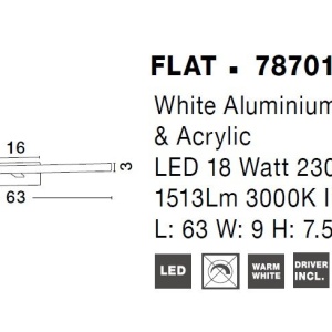 Aplica LED de perete pentru baie design modern FLAT IP44 alb 115575 universul-luminii.ro