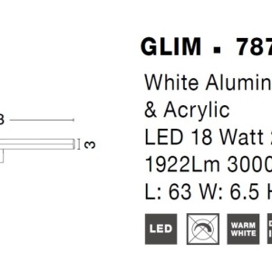 Aplica LED de perete pentru baie design modern Glim alb 115595 universul-luminii.ro