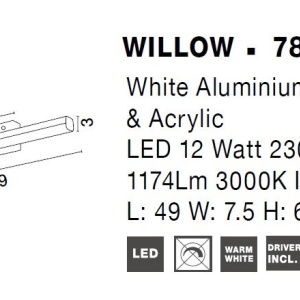 Aplica LED de perete pentru baie design modern WILLOW alb 115585 universul-luminii.ro