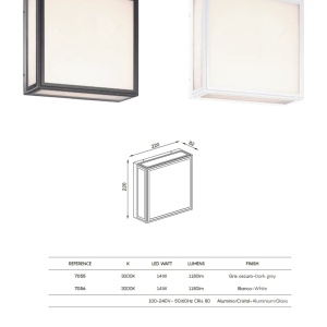 Aplica LED de perete/tavan iluminat exterior IP65 BACHELOR gri inchis 136835 universul-luminii.ro