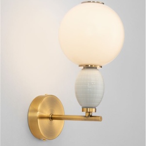 Aplica LED decorativa ceramica bej, alb, OBRIE 168755 universul-luminii.ro
