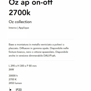 Aplica LED design circular Oz ap on-off 2700k negru 165545 universul-luminii.ro