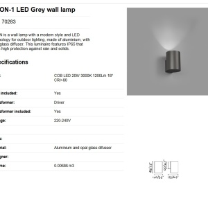 Aplica LED exterior iluminat arhitectural IP65 THON-1 82535 universul-luminii.ro