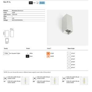 Aplica LED exterior IP65 KOV 2L Black square 6W 2700K - Img 5