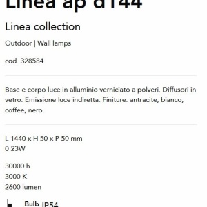 Aplica LED iluminat exterior Ip54 Linea ap d144 alba 142975 universul-luminii.ro