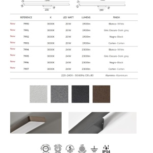 Aplica LED iluminat exterior liniar IP54 LOTUS 24W negru 135805 universul-luminii.ro
