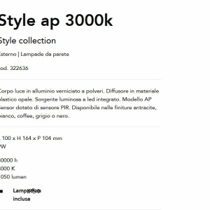 Aplica LED iluminat exterior modern IP54 Style ap 3000k negru 143535 universul-luminii.ro