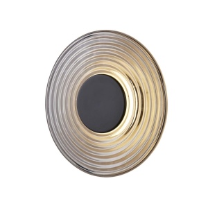 Aplica LED metal negru mat sticla fumurie Cleo, 4, universul-luminii.ro