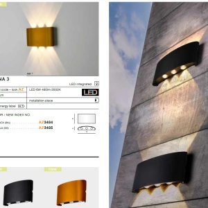 Aplica LED moderna de exterior ambientala IP54 GINNA 3 neagra ZZ AZ3484 81075 universul-luminii.ro
