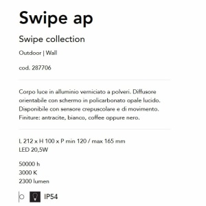 Aplica LED orientabila pentru exterior IP54 Swipe ap neagra 119565 universul-luminii.ro