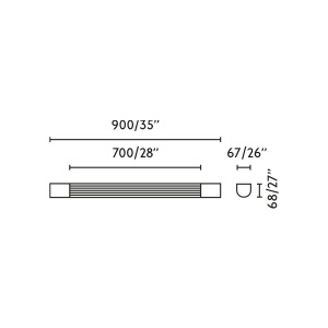 Aplica LED pentru baie IP44 KIVA 900 negru 14W 2700K - Img 5