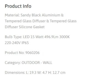 Aplica LED pentru exterior design modern IP65 Nobu 219235 universul-luminii.ro