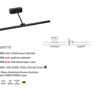 Aplica LED pentru oglinda tablou MAGRITTE-3 black 61088 89905 universul-luminii.ro
