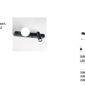 Aplica LED stil minimalist Ping pong ap negru 165515 universul-luminii.ro