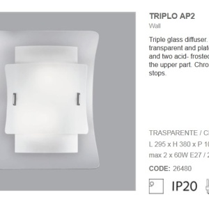 Aplica moderna 29,5cm x 38cm TRIPLO AP2 026480 50205 universul-luminii.ro