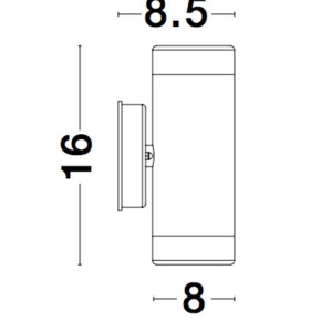 Aplica moderna de exterior cu iluminat ambiental up/down IP44 LIMBIO II neagra 190915 universul-luminii.ro
