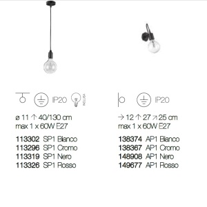 Aplica moderna EDISON AP1 NERO 148908 - Img 3