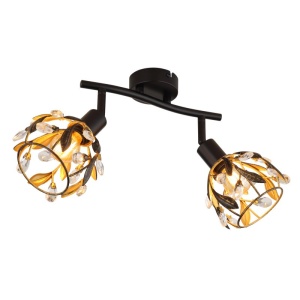 Aplica neagra din metal cu 2 spoturi MIKA 248065 universul-luminii.ro